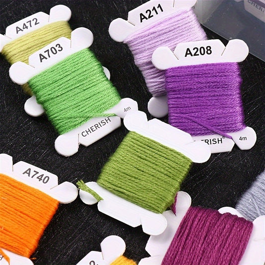40/80 Color All-Purpose Cross-Stitch & Sewing Floss Kit - Heavy-Duty Polyester Thread with 40/80 Color-Coded Spools (A-Z & 001-980 Numbers) for DIY Crafts, Embroidery, Cross-Stitch Projects, Professional Sewing Supplies - Handcraft Essentials