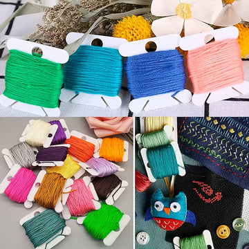 200pcs White Embroidery Floss Organizer Cards - DIY Cross Stitch Thread Winding Boards, Fishing Line & Jewelry Packaging, Durable Cardboard with Easy Labeling