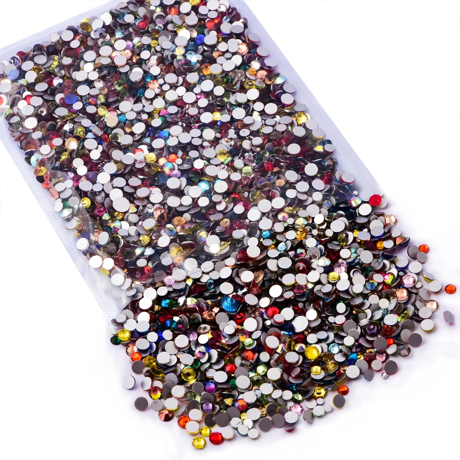 14400Pcs SS3-SS20 Mix Size Glass Rhinestones Crystal Non-hotfix Flatba