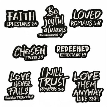 English Letters Faith Love Black White Iron-on Sew Embroidery Badge Patches DIY T-shirt Hat Backpack Clothing Appliques Sticker