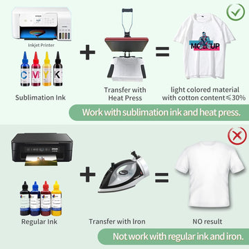 150 Sheets, A-SUB Sublimation Paper- Heat Transfer Paper 8.5x11/8.5x14/11x17/13x19 Inch Compatible With Inkjet Sublimation Printer 105g, Office Heat Sublimation Paper