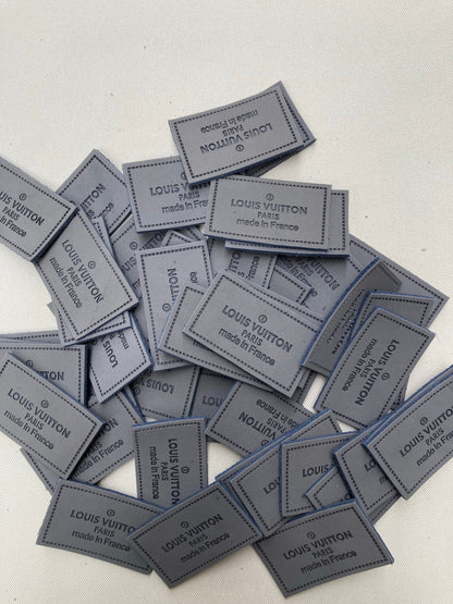Grey Authentic Leather LV Tags